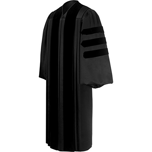 Gradwear Black Pastor/Clergy Robe – Deluxe Fluted Fabric Clergy Robes For Pa.2
