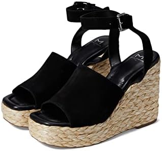 Marc Fisher LTD Women's Nelly Espadrille Wedge Sandal, Black Suede, 10 | Image 3