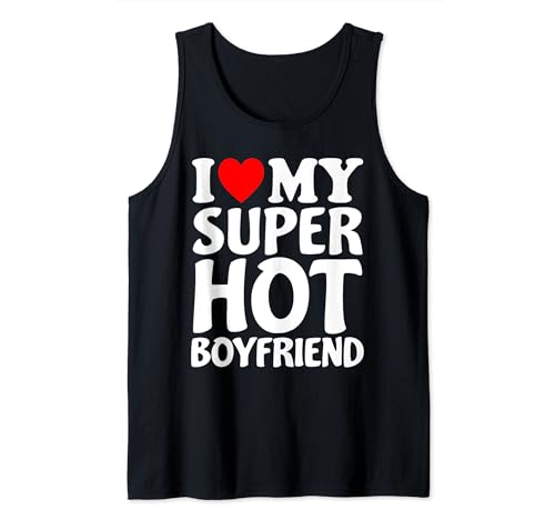 I Heart My Super Hot Boyfriend Love My Crazy Girlfriend Tee Camiseta sin Mangas