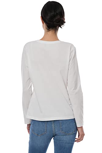 May You Be Women’s 100% Soft Cotton Crew Neck Long Sleeve T-Shirt (2-Pack) Black/White #TOP2