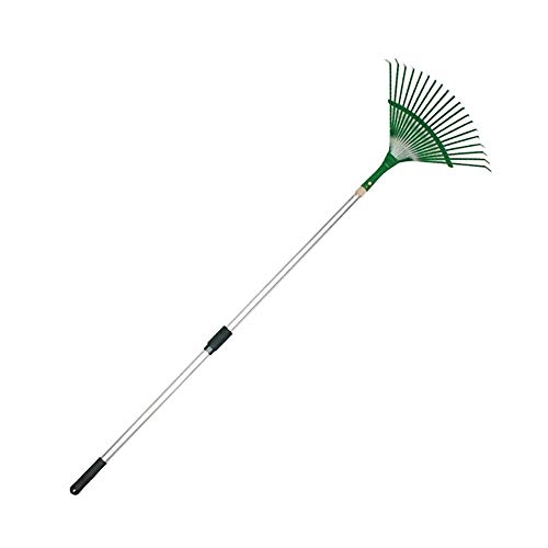 Duan Soil Rake, Grass Rake, Garden Broom, Mutifunctions Weed Rake for Garden Lawn Cleaning Weeding Adjustable Size