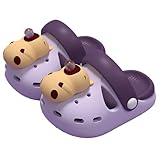Sandalias Niños Piscina - Sandalias para niñas con dije de capibara 3D cómodas y casuales para jugar al aire libre para niños pequeños de 2 a 13 años ligeras para verano primavera y otoño. (Purple 16)