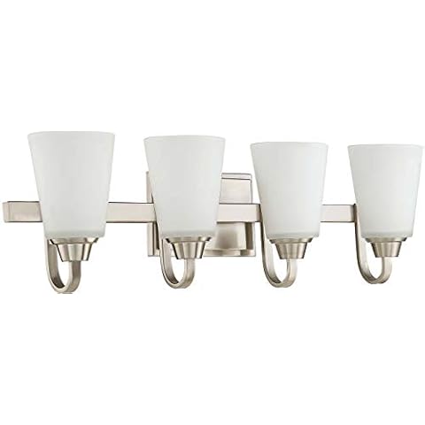 Craftmade 41904-BNK Grace Vanity Wall Lighting, 4-Light, 240 Watts, Brushed Polished Nickel (28"W x 8"H) Cover