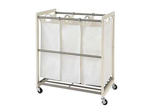 Trinity 3-Bag Laundry Cart, White #TOP25