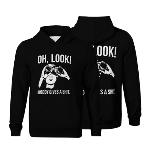 Kids Oh Look Nobody Gives A Shit Funny Sarcastic Sarcasm Boys Girls Lightweight Kangaroo Pocket Fleece Hoodies