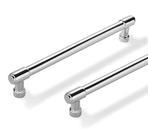 ZAUYX Solid Heavy Duty Jasper Pulls 10 Pack Polished Chrome Cabinet Pulls 6 Inch Hole Centers for Kitchen Cupboard Handles Modern Drawer Pulls Bathroom Cabinet Pulls by ZAUYX - Used condition - US$47.19
