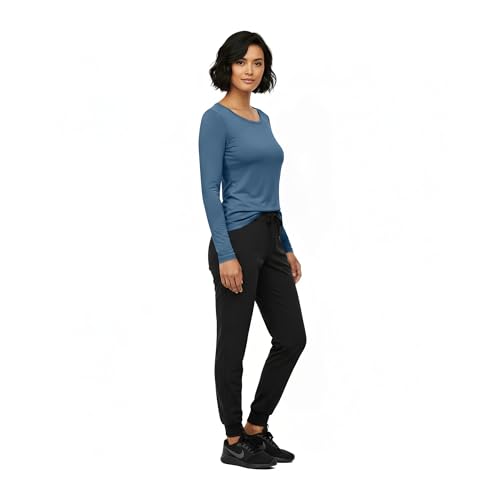 Image of Natural Uniforms Women's Long Sleeve Underscrub T-Shirt - Cotton Blend Scrub Base Layer for Nurses & Medical Professionals