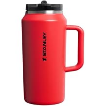 STANLEY Quencher ProTour Flip Straw Tumbler with Leakproof Lid 64 oz | Built-In Straw & Handle | Cupholder Compatible for Travel | Insulated Stainless Steel Cup | BPA-Free | Chili Black