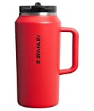 STANLEY Quencher ProTour Flip Straw Tumbler with Leakproof Lid 64 oz | Built-In Straw & Handle | Cupholder Compatible for Travel | Insulated Stainless Steel Cup | BPA-Free | Chili Black