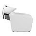 Minerva Beauty Triton Shampoo Bowl and Chair in White with White Bowl