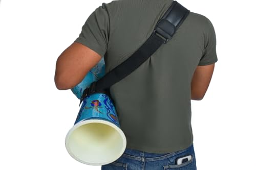 Professional Darbuka Strap - Adjustable Padded Shoulder Belt for Goblet Drum, Doumbek & Egyptian Tabla - Durable Black Synthetic Leather with Embroidered Logo