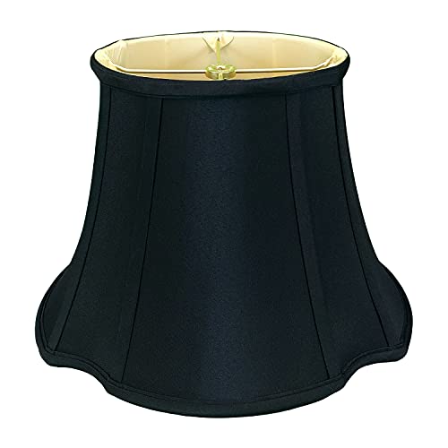 Royal Designs Oval Inverted Corner Lamp Shade, Black, (7 x 9)"" x (12.75 x 15)"" x 10.75""" (BS-709-15BLK)