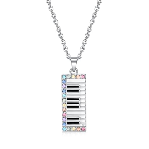 VEEHOO Piano Necklace for Piano Players,Music Gifts for Piano Lover,Pianos Jewelry Accessories Valentine's Day Christmas Gift,Concert Gifts for Music Lover