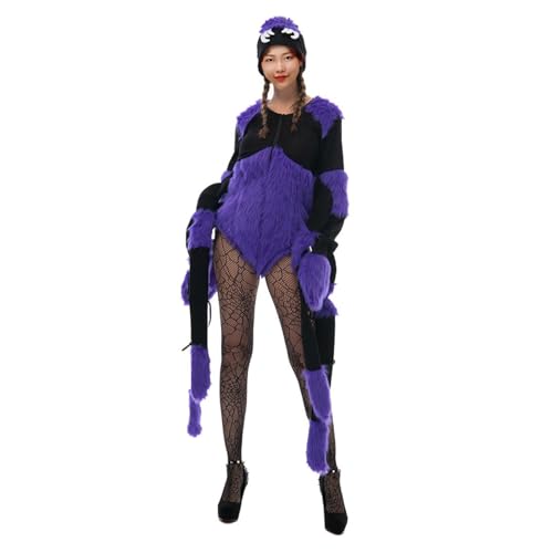 Combinaison pyjama araignée adulte en polyester pour Halloween