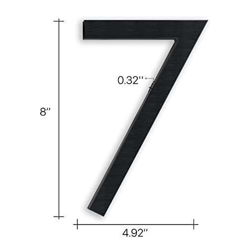 8 Inch House Numbers For Outside Mordern, Address Numbers For Houses Large Black Exterior Street Metal House Numbers Floating Mount Or Flush Mount Aluminum Home Door Black Number 7 #TOP3