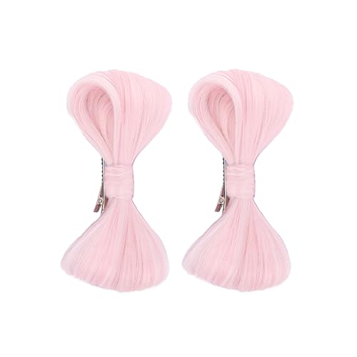 Image of Anime Pink Wigs with Bangs Long Straight Wig Pre-Made Bow March 7th Adult Game Cosplay Wigs Halloween,Christmas,Comic con,Game Show,Party