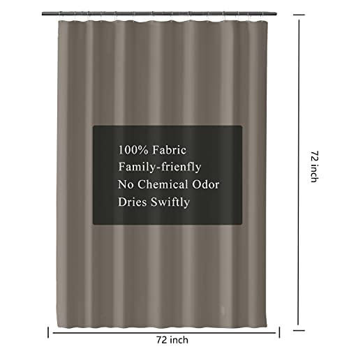 Image of LLSCL Brown Fabric Shower Curtain Liner with Magnets, Waterproof Hotel Quality, 72 x 72 Machine Washable