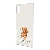 Xperia ACE lll 用 SO-53C SOG08 A203SO 対応 カバー ハードケース リスク熊 テディベア キャラクター ホワイト h210581