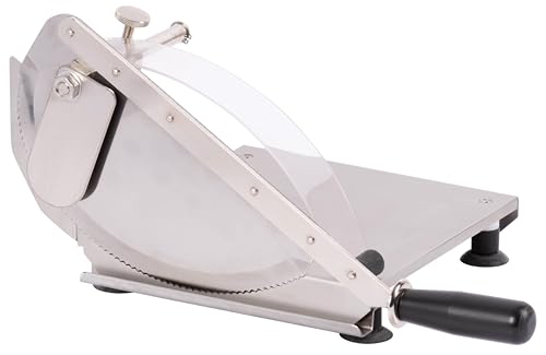 Louis Tellier 703SX Bread Slicer, 9.8", with Base &amp; Stop, Half-Moon Blade (Serrated Edge)