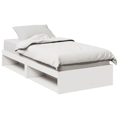 Genérico Diván sin colchón Blanco 75x190 cm Madera Maciza de Pino,Camas y Accesorios,Camas y somieres-859251