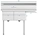 KoolMore - SB151512-15R3 2 Compartment Stainless Steel NSF Commercial Kitchen Prep & Utility Sink with Drainboard - Bowl Size 15