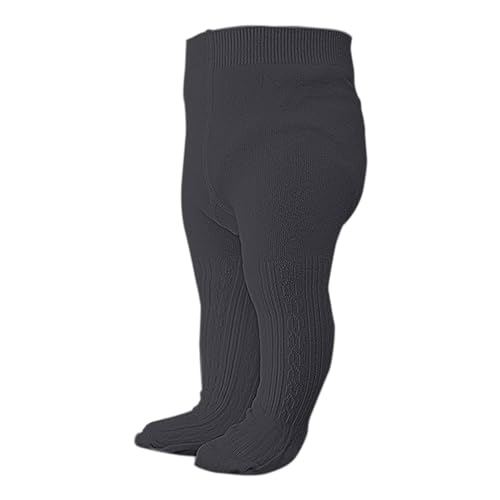 TEVEQ Meia-calça legging elástica básica de algodão para meninas e bebês e meninas, Cinza escuro, 12