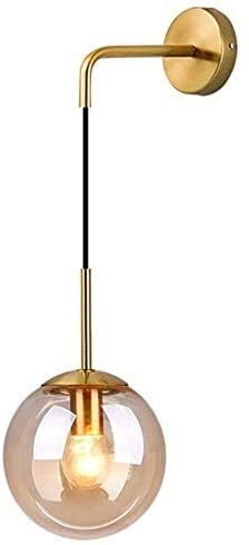 Aplique de pared industrial con globo de cristal de 20cm y esferas retro para pasillo