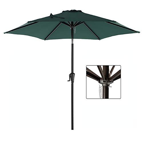 COBANA 7.5 ft Patio Umbrella Outdoor Table Market Umbrella with Push Button Tilt and Crank, 6 Ribs, Beige