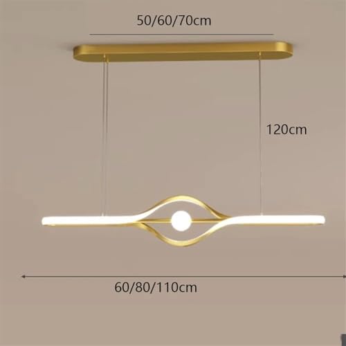 Suspension luminaire intérieur LED or table à manger moderne 80cm - 5