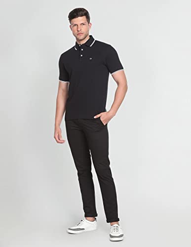 Image of Arrow Sport Solid Polo T Shirt for Men - 100% Cotton, Breathable & Comfortable Half Sleeves Mens Tshirt