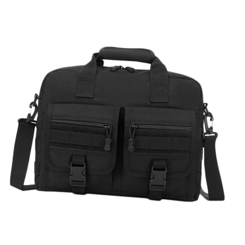 Bolso de hombro para hombre de nylon negro sencillo miniatura 1