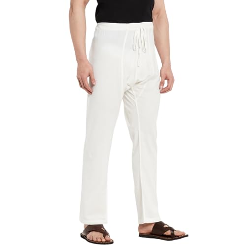 Fabindia Men's Relaxed Pants (101787901_Off White