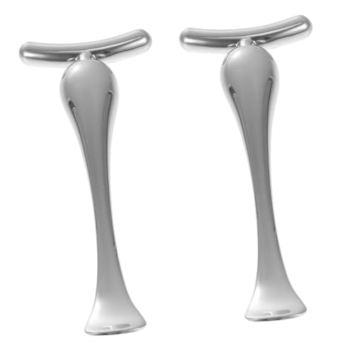 VALICLUD 2 Stück Augenmassagegerät Zinklegierung Doppelseitiger Augencreme Löffel Effektiver Hautpflege Massage Stab Kompakt Und Tragbar Für Spa Und Reise