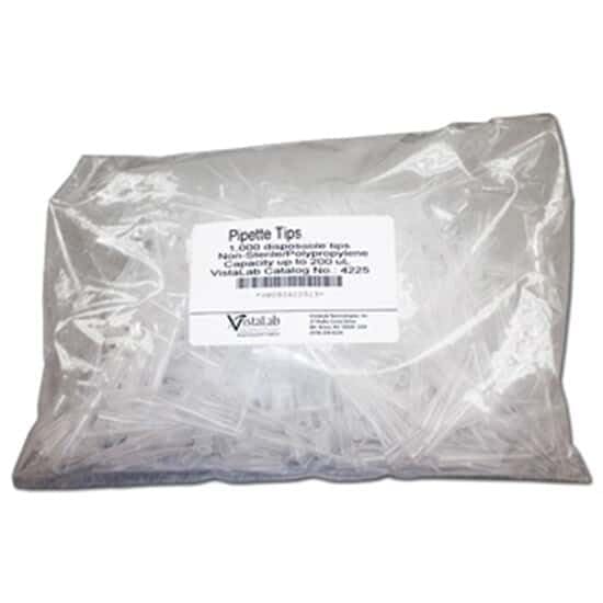 VistaLab 4058-6133 RNase/DNase Certified Micro Pipette VistaClear Tip, 10mL Volume, Sterile (Box of 35)