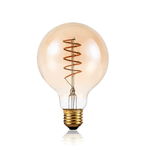 Ampoule flexible spirale LED Edison G80 haut de gamme en verre marron pour luminaire design