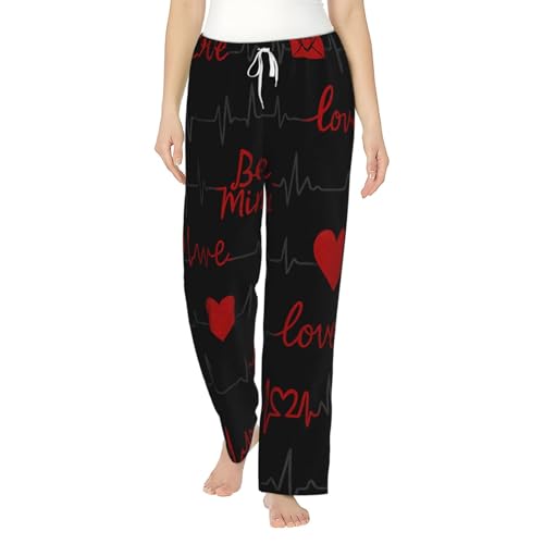 Pantalon de pyjama en polaire à motif cœur pour un hiver plein de douceur