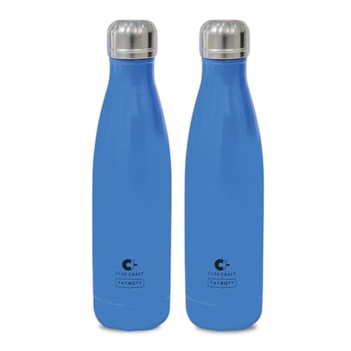 Image of Clay Craft VACBOTT Stark Double Walled 18 Hours Hot and 24 Hours Cold Water Flask Bottle-500ML, 2-Piece(Deep Blue) Leak Proof|Easy to Carry|Gym Bottle|Home|Kitchen|Hiking|Travel Bottle|BIS Certified