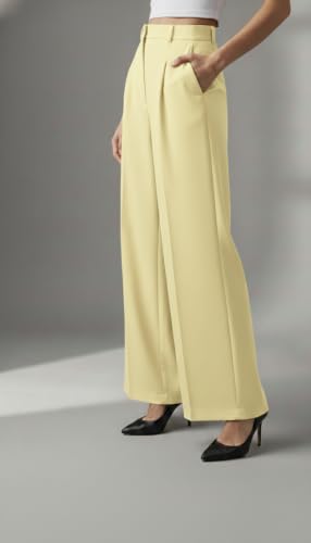 Image of GRECIILOOKS Trousers for Woman | Womens High Rise High Waist Flared Korean Style | Formal Pant for Women Office Wear| Track Pants for Womans Elegant for College & Events (Available in Plus Size)