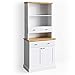 Produktbild Vicco Küchenregal Cambridge 80 cm Vitrine Buffet Küchenregal Landhaus Eiche (Weiß/Eiche)