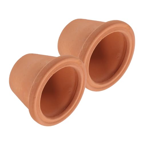 Happyyami 2 Piezas Mini Lavabo de Terracota Piezas de Maceta para Pulgar (#redpottery): Mini jardineras Ollas de Barro de Juguete Miniatura Mini macetas para Plantas macetas suculentas
