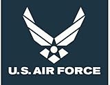 U.S. Air Force Decal Vinyl Car Sticker - 5 Inches, White - Air Force Car Decal, Airforce Stickers - Bumper Window Windshield Trucks Vans Walls Laptops