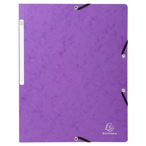 Exacompta - Réf. 5568E - Carton de 25 chemises à élastiques sans rabat - pochettes en carte lustrée 400 g/m2 - dimensions 24 x 32 cm pour documents au...