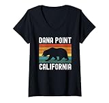 donna orso retrò vintage dana point california cali orange county maglietta con collo a v