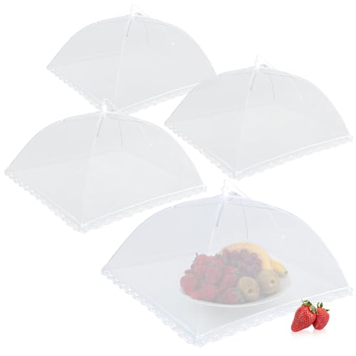 com-four® 4X Fundas para Moscas - Fundas para Alimentos - Fundas para Moscas para Comida, Comida, Fruta - Fundas y Fundas para Moscas - 44 cm (04 Piezas - Blanco)