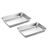 SANTOS 2x XXL Edelstahl Grillschale - 41,5x29,5x6cm - Allround-Talent - Backofen & Grill - hitzeresistent, backofengeeignet, langlebig & pflegeleicht