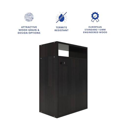 Image of DF2H Bedside Table | 1 Year Warranty | Contemporary & Slim Bedside Table, EMI, Side Table Nightstand Wenge Colour (Melamine Finish)