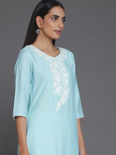 Image of Libas Womens Yoke Design Silk Straight Kurta for Women Suit