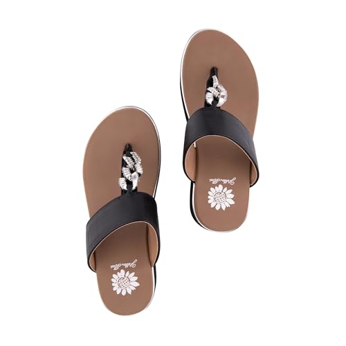 Yellow Box Women's Darcy Wedge Sandal, Round Toe, Medium-High 2.75 Inch Heel, 1.25 Inch Platform Comfortable Flip-Flop3