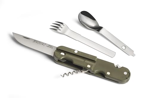 TB Bivouac® - couteau multifonctions (Kaki) - Housse Camouflage