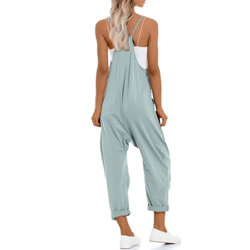 One Piece Jumpsuits for women V Neck Sleeveless Loose Fit overalls Spaghetti Strap Harem Long Pants with Pockets - Image 3